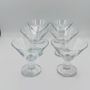 Set of 6 VINTAGE Crate & Barrel Viva Retired Clear Martini/Cocktail Glasses NEW